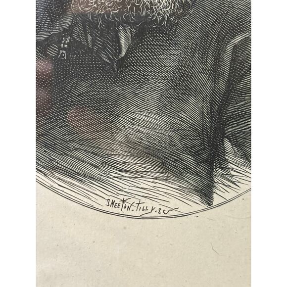 Framed Wood Engraving of Artist Narcisse Diaz by Smeeton Tilly Barbizon School - Picture 3 of 6